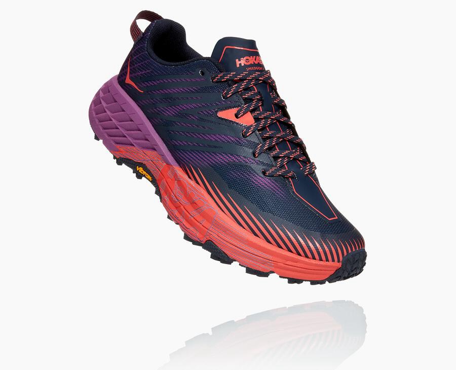 Tenis Trail Hoka One One Feminino Azul Marinho - Speedgoat 4 - 714-NHGLRV